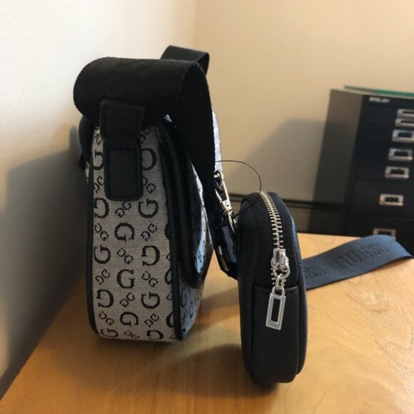NWT GUESS Long Strap/Crossbody Handbag Logo Print Small/Medium Size - Picture 2 of 15
